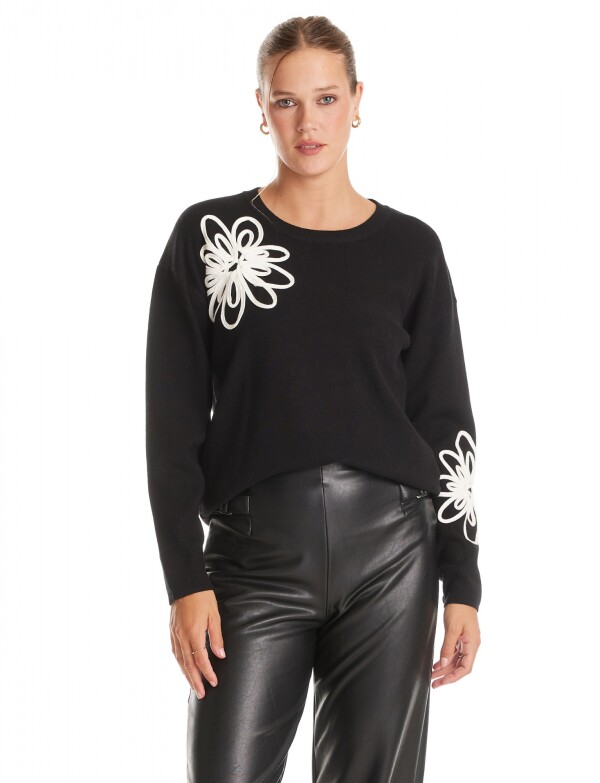 Buzo Flores NEGRO