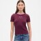 FRCH SS MOD RIB ABBRV TEE TUSCAN RED