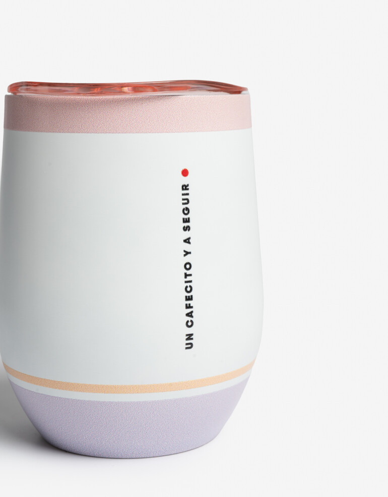 Artículos cocina Vasos Vaso Metálico "un Cafecito Y A Seguir" - Blanco Hueso