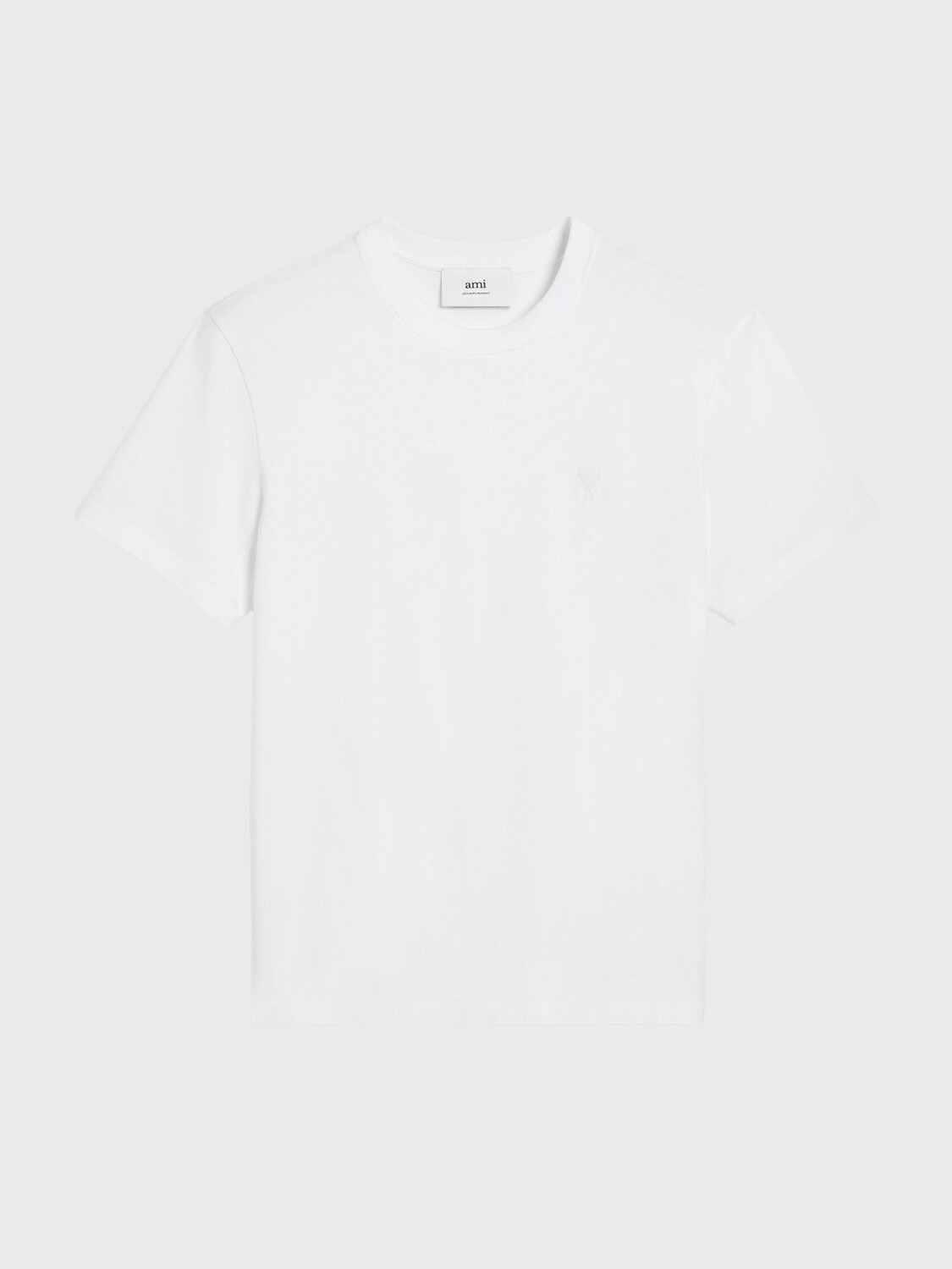 AMI PARIS - Camiseta Cuore de Algodón Blanco