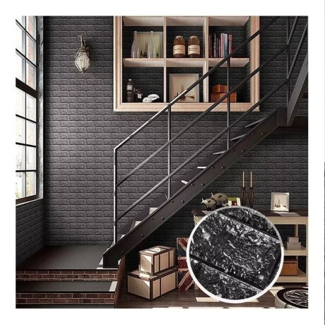 Revestimiento Adhesivo 3D Ladrillo 70x70cm NEGRO