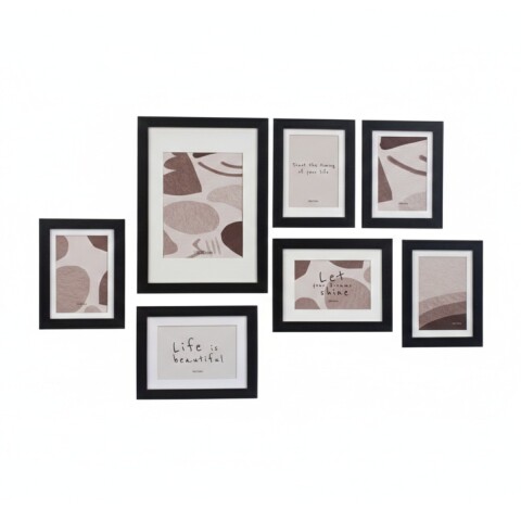 SET DE PORTARRETRATOS NEGRO 7PZAS Unica