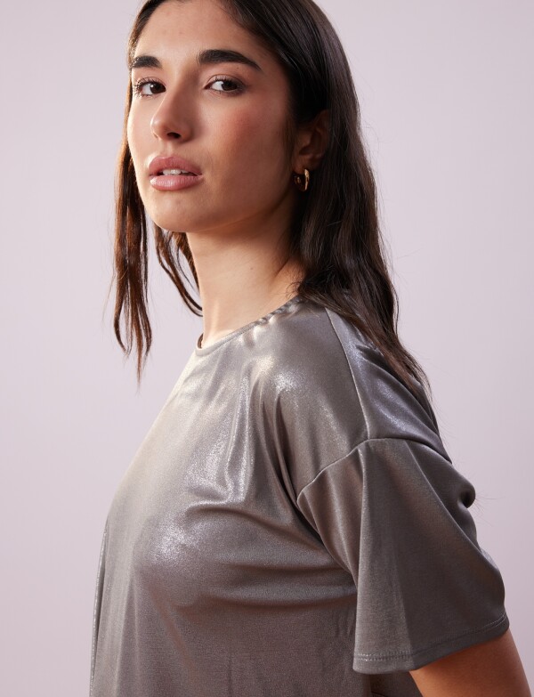 Blusa Metalizada PLATEADO