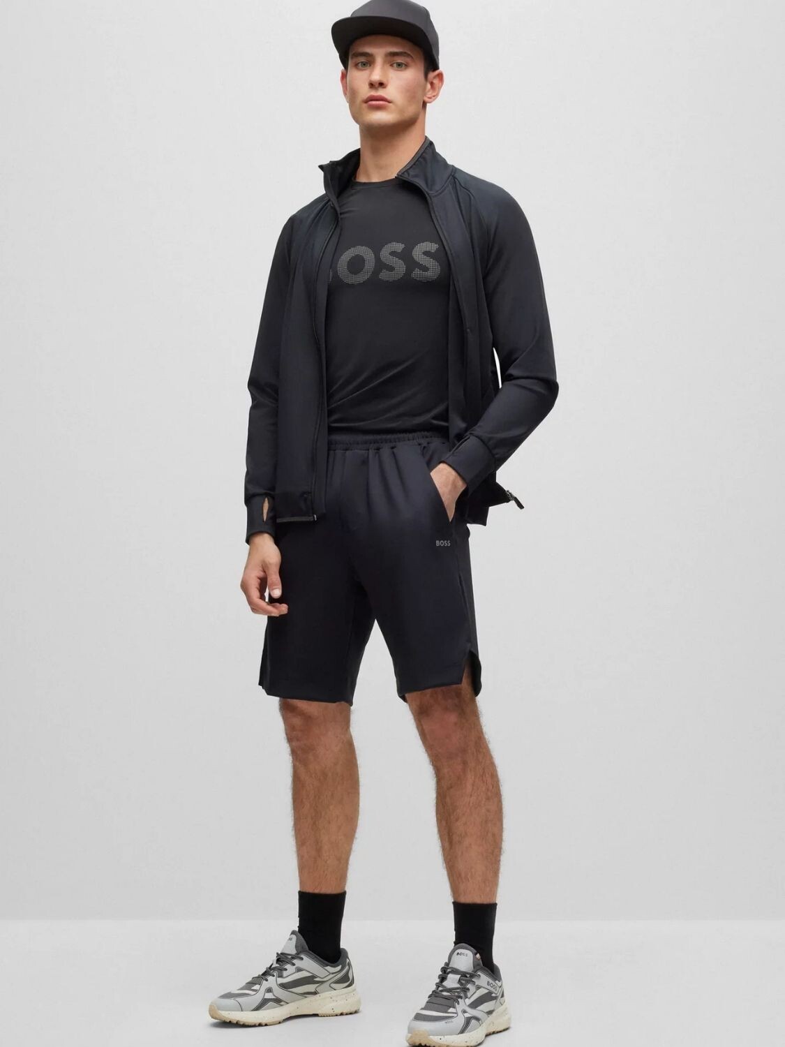 Remera de poliéster con logo, slim fit, TEE ACTIVE Negro