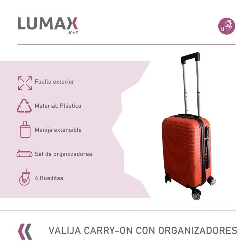 Valija Carry-on de mano Rígidas Con Organizadores Rojo