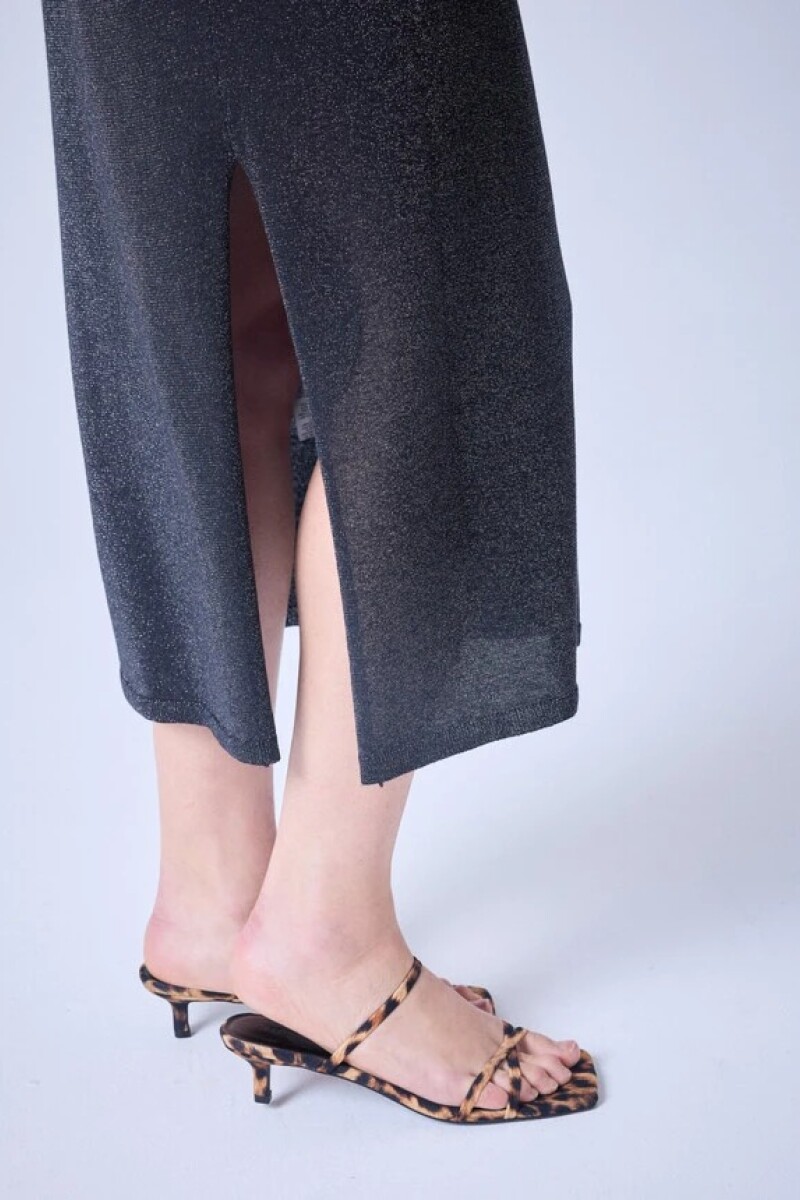 Vestido tejido maxi Negro