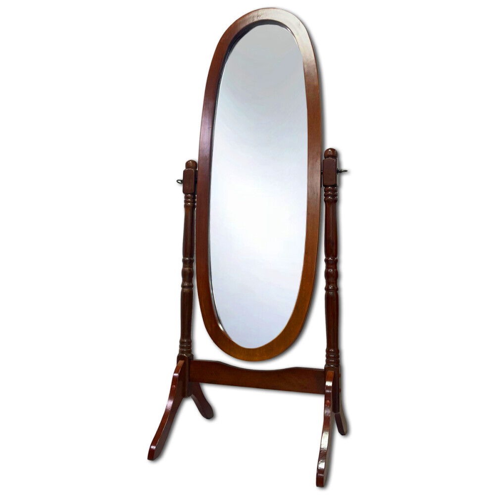 Espejo Victorian de pie ovalado Marrón oscuro