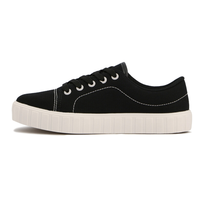 Beira Rio Deportivo Casual Acordonada C/plataforma Negro-blanco