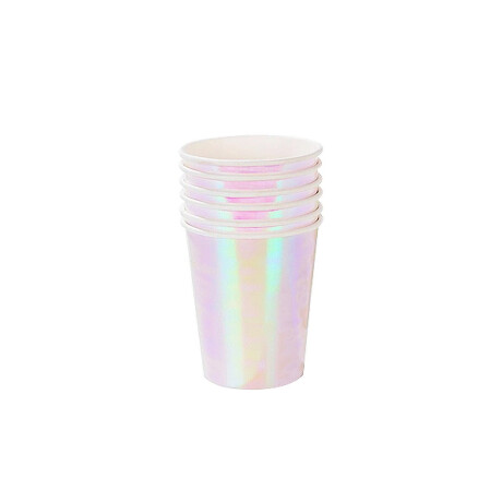 Set de 10 vasos reutilizables tornasolados Sc