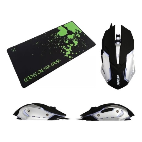 Combo Wesdar X2 Gaming Mouse/mousepad Black/silver 001