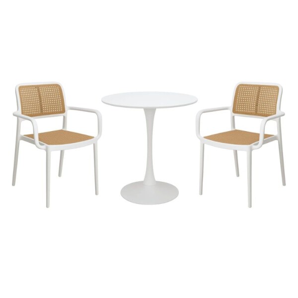 SET DE JARDIN MESA 80 CM + 2 SILLAS EN PVC SIMIL RATAN SET DE JARDIN MESA 80 CM + 2 SILLAS EN PVC SIMIL RATAN