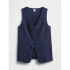 V-LONGLINE VEST - PVL NAVY PINSTRIPE