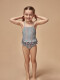 Traje De Baño Estampado Retro Verde Agua