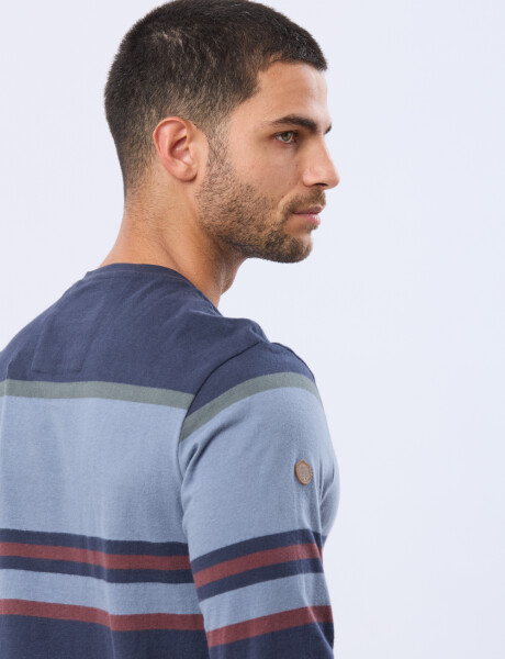 REMERA RAYADA Azul