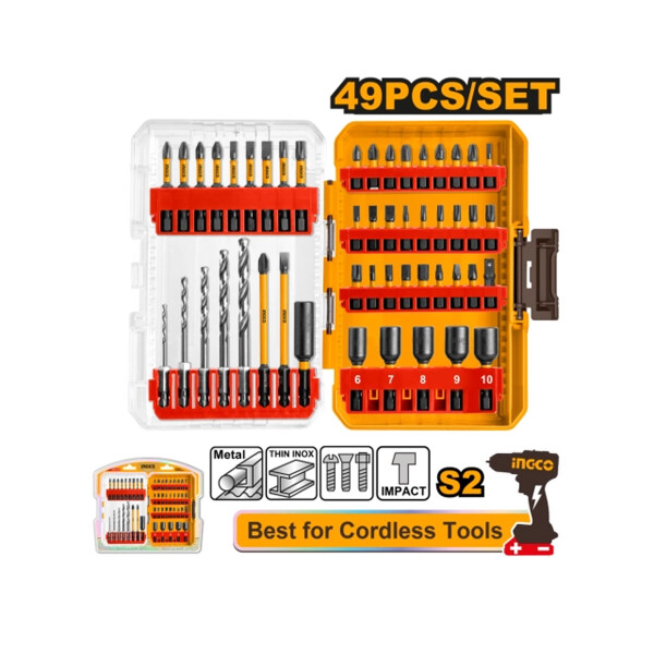 SET 49 PUNTAS Y MECHAS P/DEST. DE IMPAC INGCO AKDL24906 SET 49 PUNTAS Y MECHAS P/DEST. DE IMPAC INGCO AKDL24906