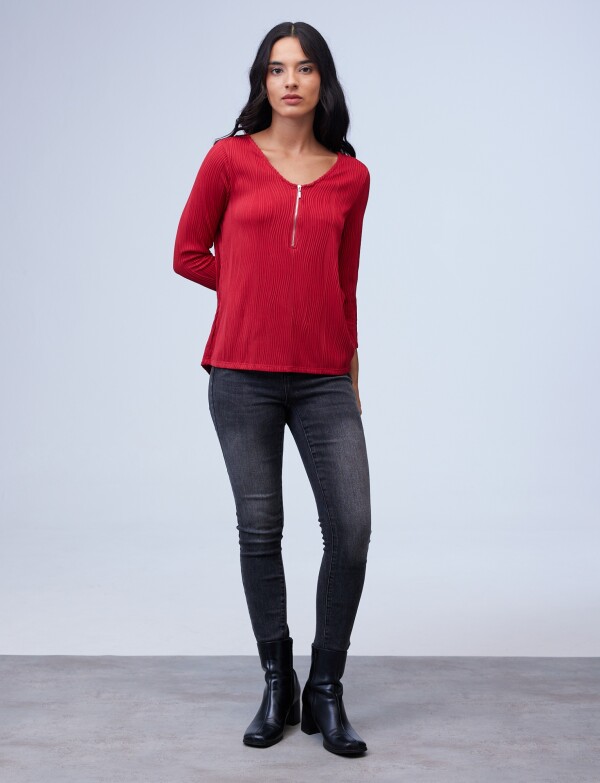 Blusa Zip ROJO