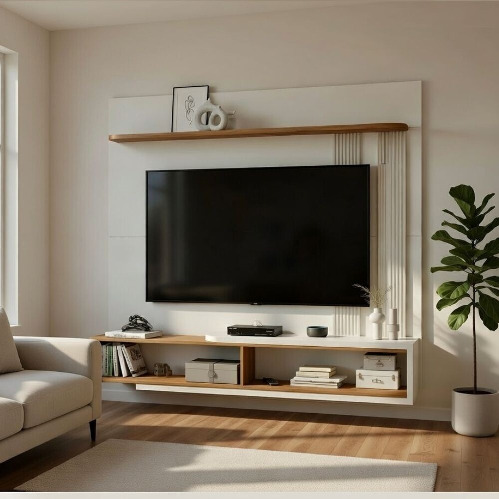 PANEL RACK FLOTANTE MODULAR PARA TV DE 65 PULGADAS PANEL RACK FLOTANTE MODULAR PARA TV DE 65 PULGADAS