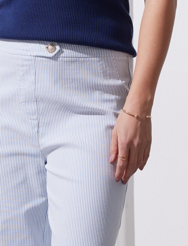 Pantalon Wide Leg Ankle Lineas CELESTE/MULTI