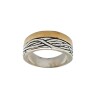 Anillo Labrado-Plata y Oro-Sin Piedra-AN5020 sinpiedra