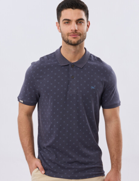 REMERA POLO ESTAMPADA JERSEY Azul