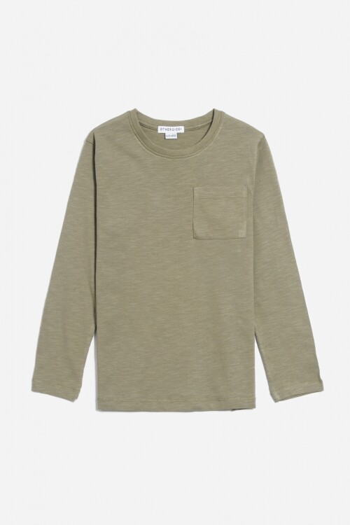 Remera básica manga larga VERDE OLIVA