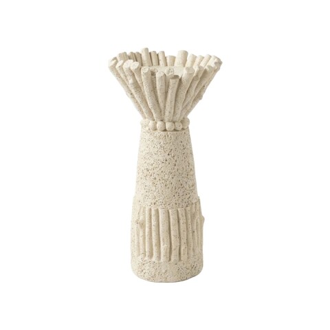 PORTA VELA CERAMICA MARFIL 12X25CM Unica