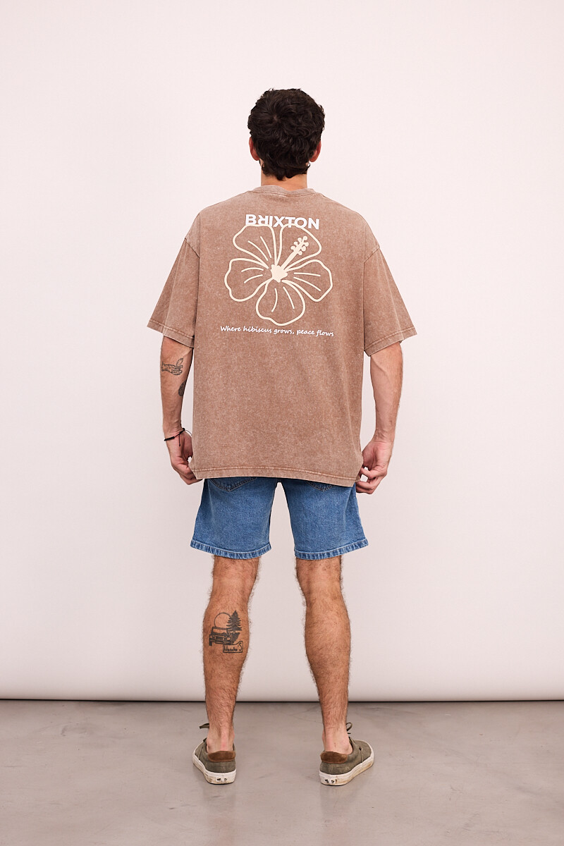 Camiseta Oversize Hibisco Brixton Tostado