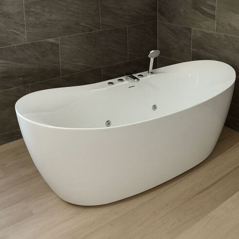 BAÑERA DE HIDROMASAJE ACRILICO MILTON BLANCO 180X80CM 12 JET BLANCO