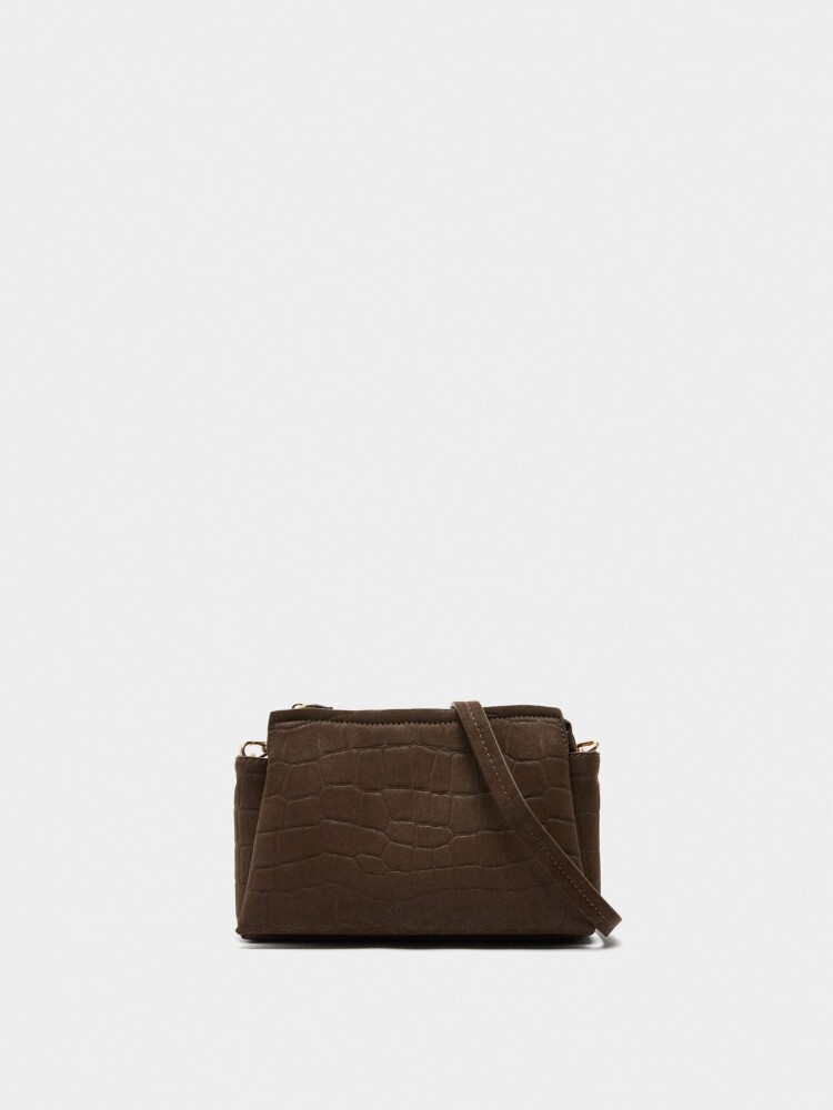 Bolso Bandolera Grabado Animal marron