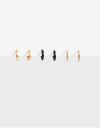 Aros Argollas Set Color Aros Argollas Set Black - Dorado