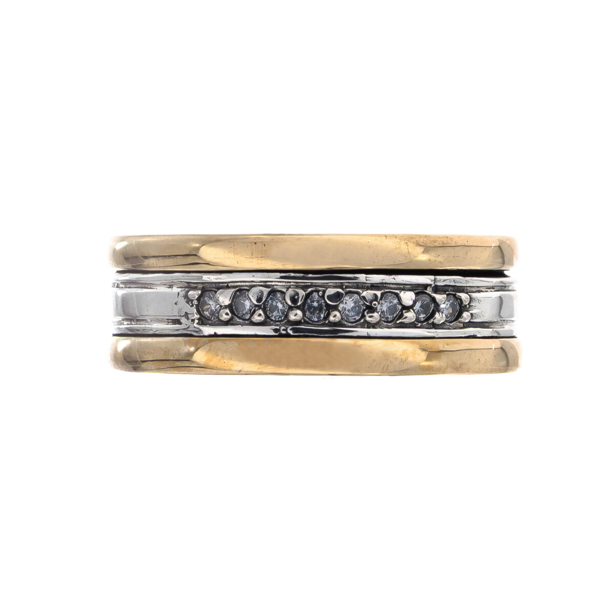 Anillo de Plata 925, Double y circonias 