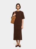 Vestido Midi De Punto marron