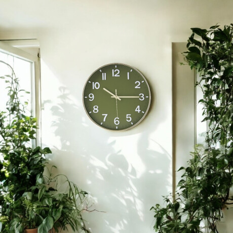Reloj de pared 30 cm diámetro en colores Verde