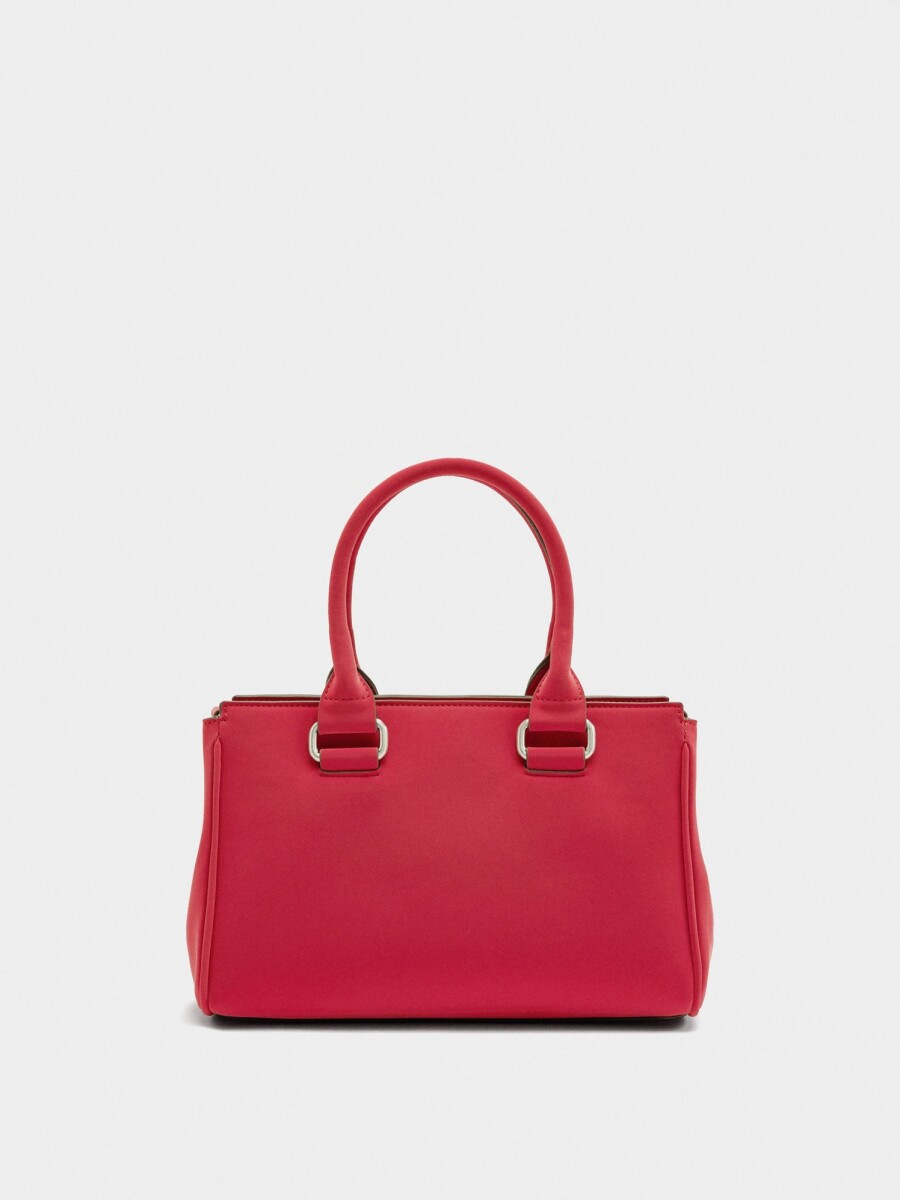 Bolso Tote De Textura Suave rojo