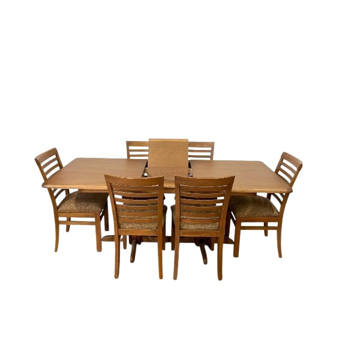 Juego de comedor extensible pata de gallo- 6 sillas curvas horizontales 