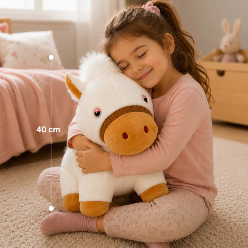 Manta De Apego Peluche C/Frazada 1.60m X 1.00m Inf. Caballo