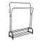 Perchero Organizador Metal Doble Con Zapatera Doble Negro