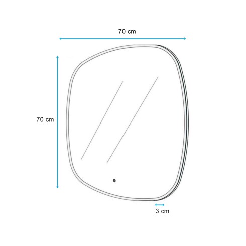 Espejo Ac 70X70Cm - Con Sensor Tactil Y Luz Led Neutral 000
