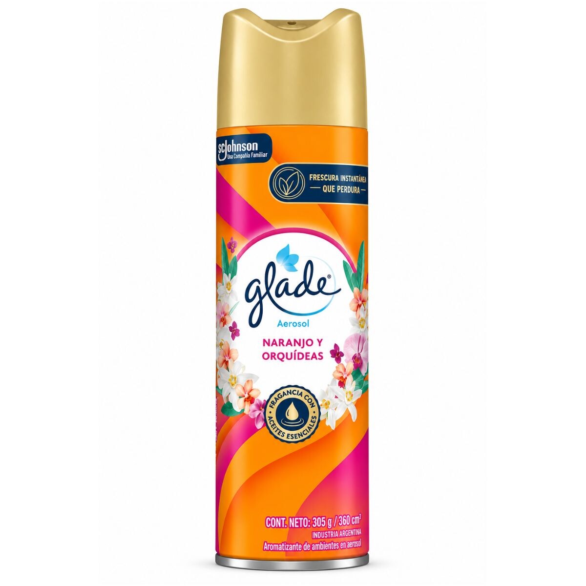 DESODORANTE AMBIENTE GLADE AER 360CC NARANJO Y ORQUIDEAS 