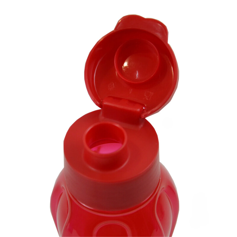 Botella caramañola plástica con tapón 600 ml ROJO