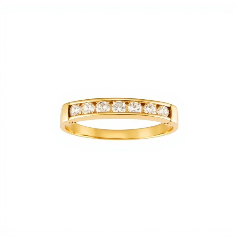 Anillo Medio Sin Fin-Oro bajo-Piedra Zirconia-AN8003 conpiedra