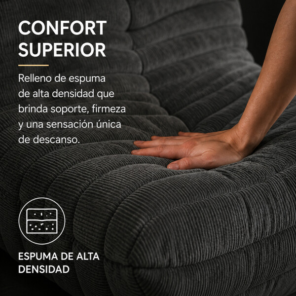 Sillón ComboHome Toggo 1 Cuerpo Lazy Sofa Puff Corderoy Gris 1