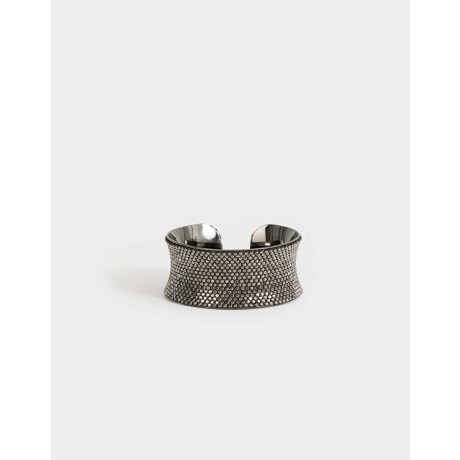 Brazalete Con Strass Plateado Hematite
