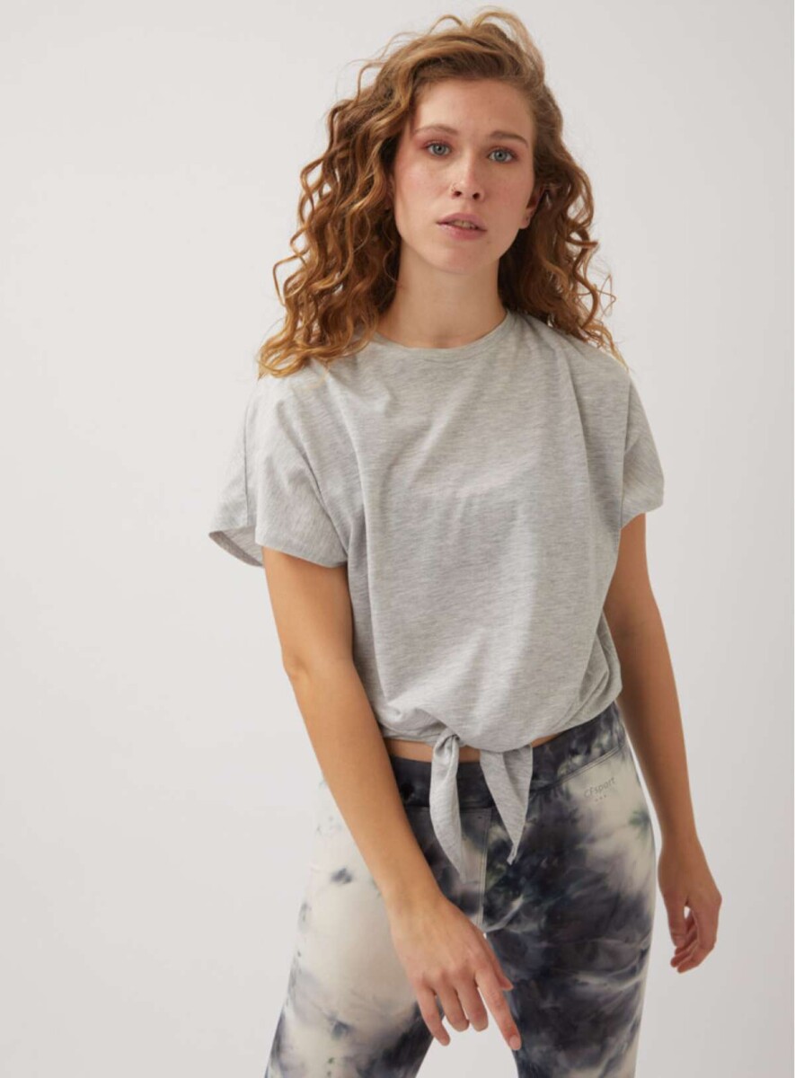 Remera moscou anudada - Gris melange 