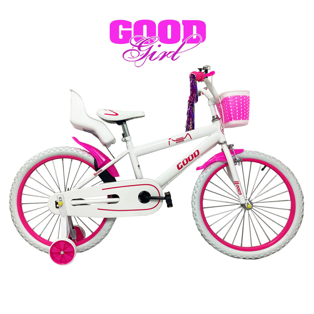 Bicicleta Infantil Rodado 20 Con Rueditas Auxiliares Rosa