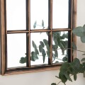 Espejo De Pared Colgante Decorativo Estilo Ventana 71x36cm Bronce