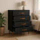 Cómoda Cajonera Padua 4 Cajones Blanca Negro