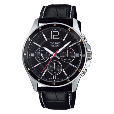 Reloj Casio MTP1374L 1AVDF para hombre de cuero Negro