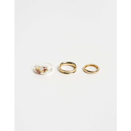 Sets Anillos Flores atrapadas Dorado