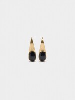 Aros Con Colgante De Resina negro